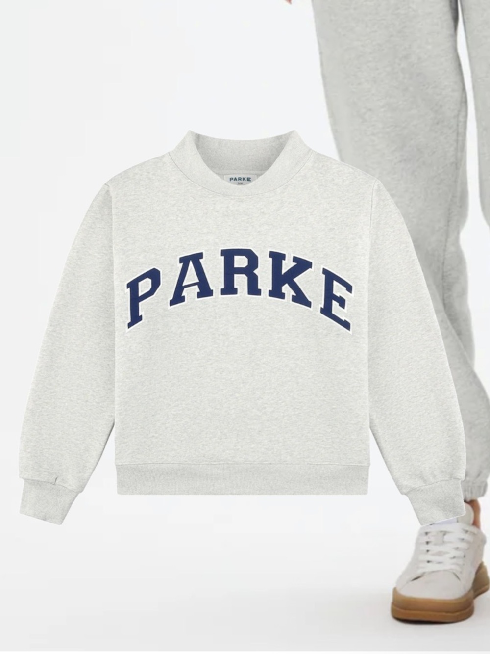 PARKE Women's Light Gray Pullover Sweatshirt